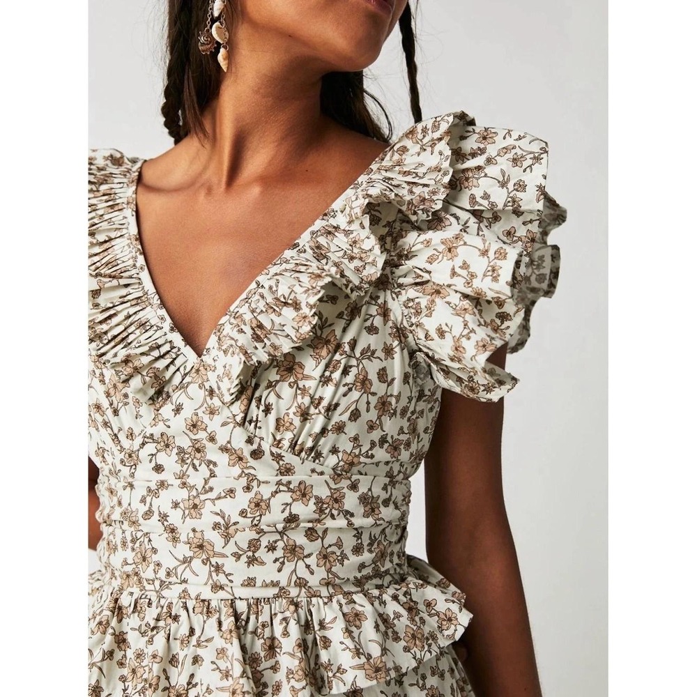En Saison Gianna Maxi Dress Ruffled Tiered Floral Boho Free People Size Medium - Picture 4 of 14